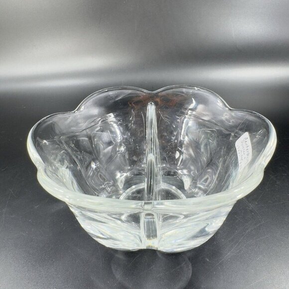 VTG Duncan Miller Glass Co Clear Divided Dish Bowl Footed Vintage Glass Decor - Picture 15 of 15